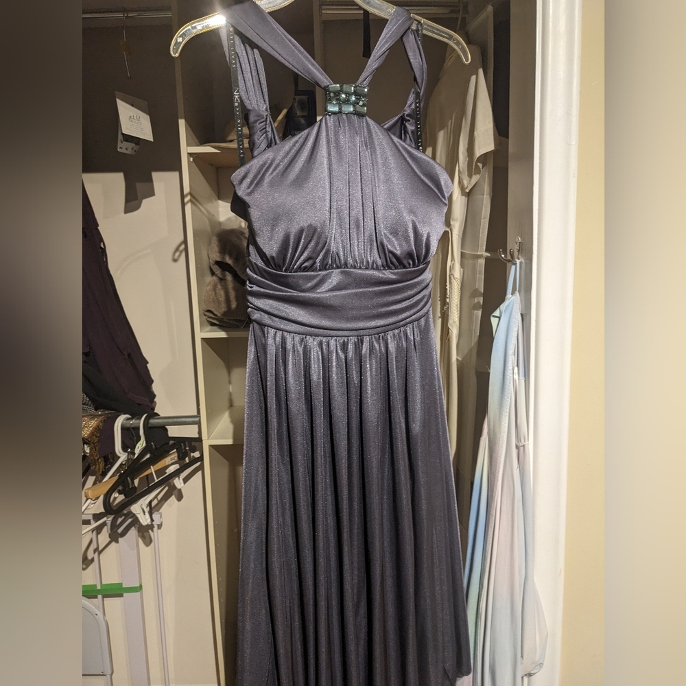 Prom dress with gem accent